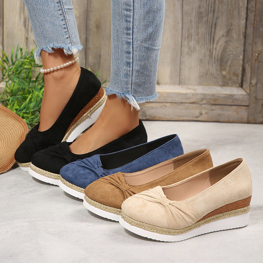 Damen Wedge-Pantoletten mit dekorativem Knoten EB