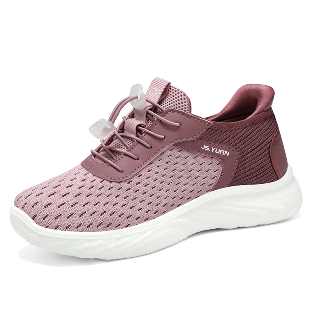 Damen nan leichter Strick-Sneaker mit elastischem Sockeneinstieg, Schnellzug-Schnürung und gedämpfter EVA-Zwischensohle EB