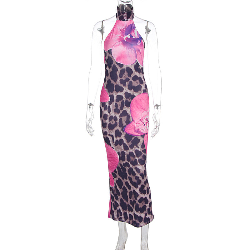 Damen Maxikleid mit schickem Blumen- und Tiermuster EB