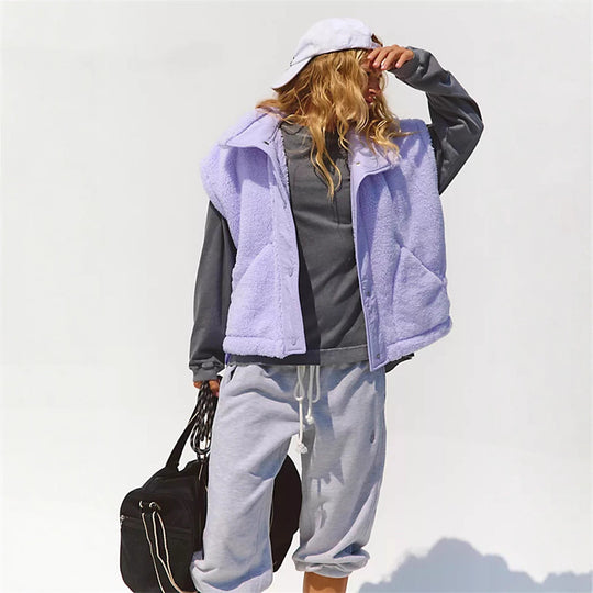 Damen Kapuzenjacke aus kuscheligen Fleece mit regulierbarem Saum EB