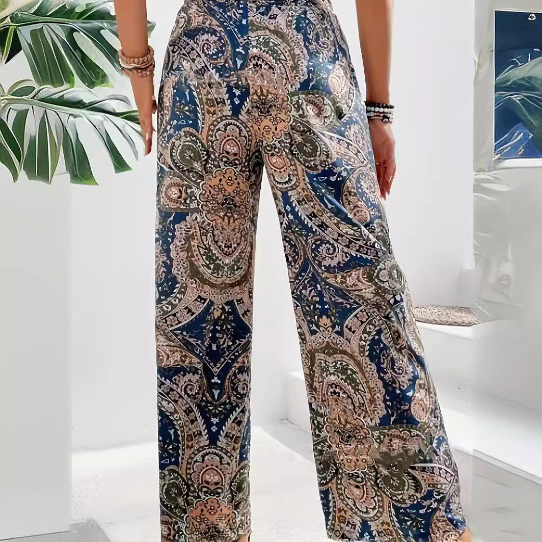 Damen Weite Trendhose im Paisleymuster EB