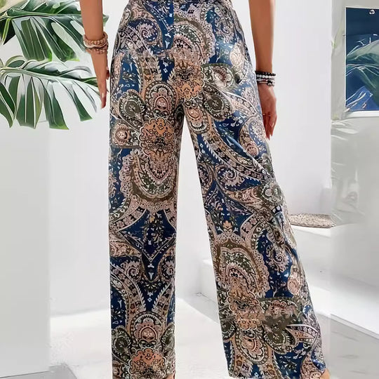Damen Weite Trendhose im Paisleymuster EB