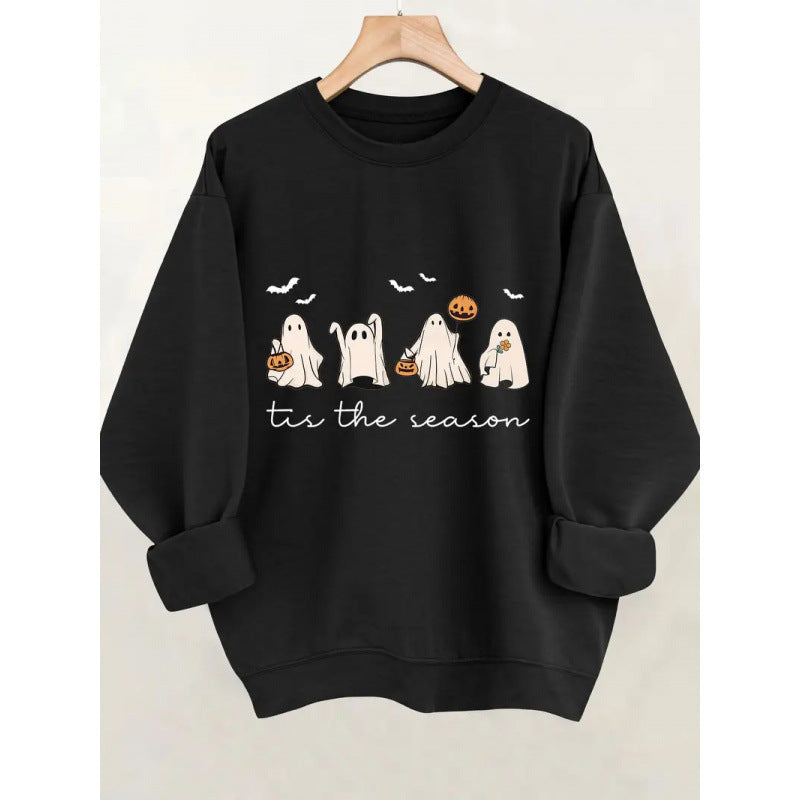 Damen Sweatshirt mit verspielt gruseligem Motiv EB