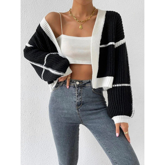 Damen Großer Strickcardigan mit voluminösen Ärmeln EB