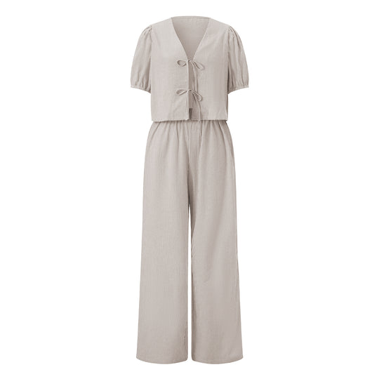 Damen luftiges Sommer-Jumpsuit mit Raffung EB