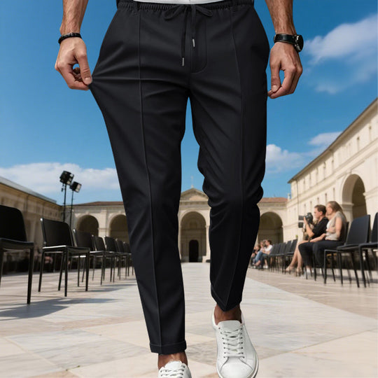 Herren moderne Chinohose mit bequemem elastischem Bund und praktischen Seitentaschen EB