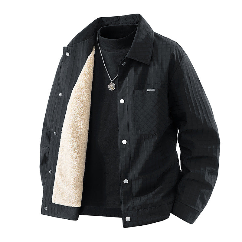 Men's  quilted sherpa-lined coach jacket EB