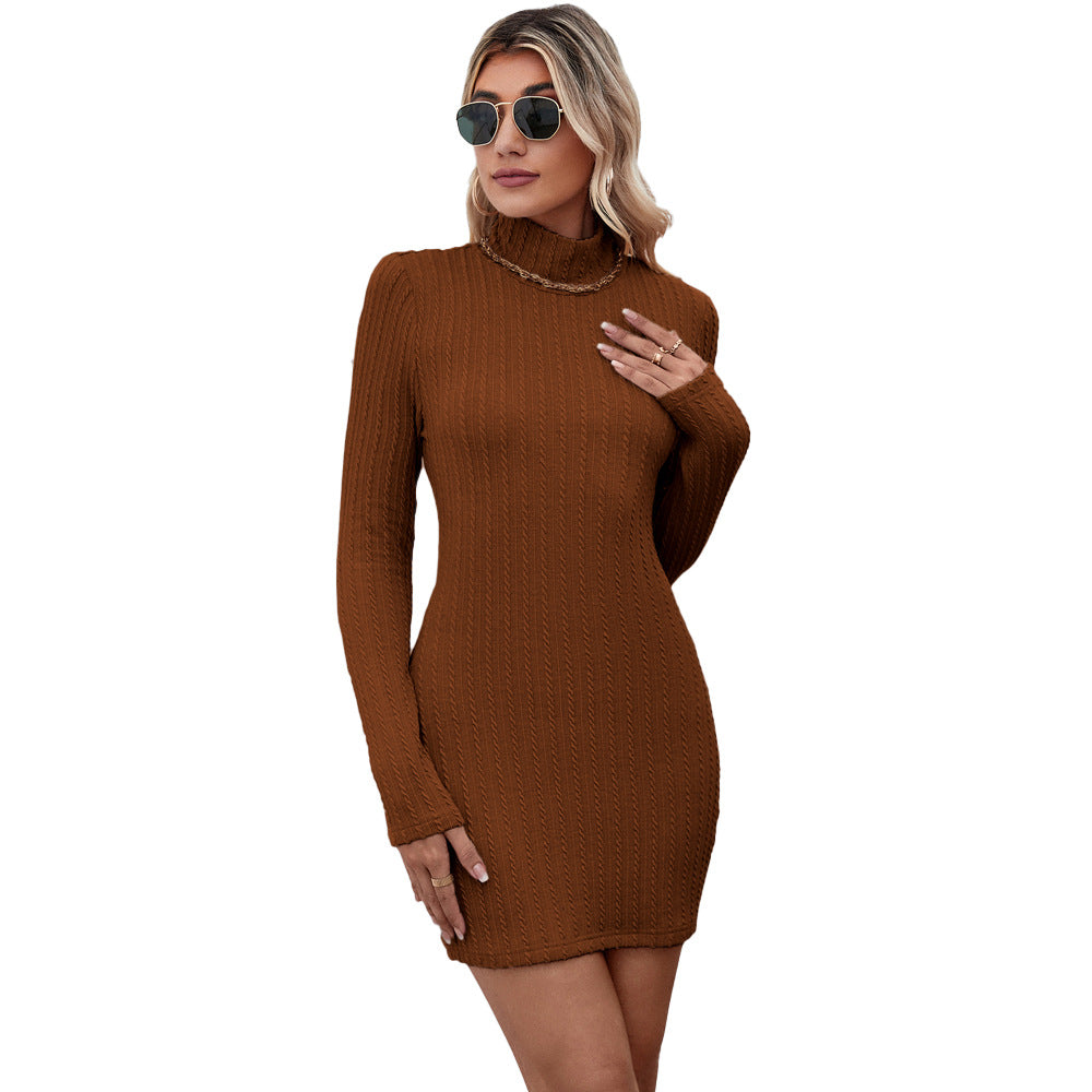 Damen figurbetontes Strickkleid mit Rollkragen und Zopfstrick-Optik Eichborn Berlin