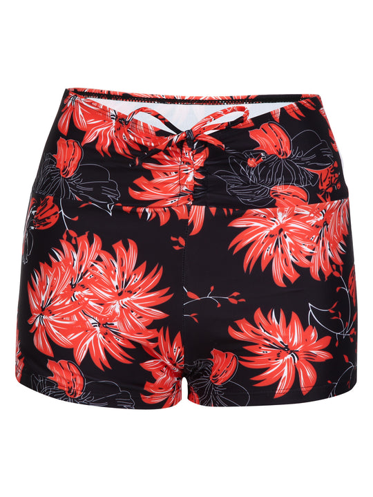 Damen Bikini-Höschen mit hohem Bund und raffinierten Rüschendetails EB