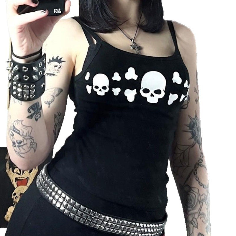 Damen Tanktop mit auffälligem Totenkopf-Design EB