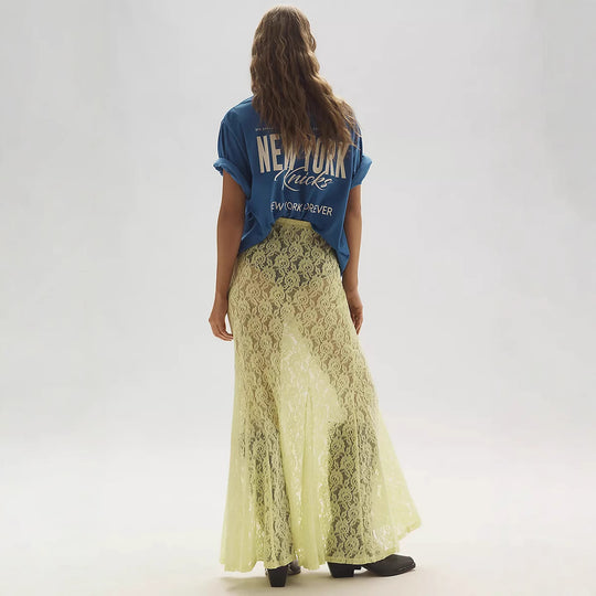 Damen lässiges T-Shirt mit coolem Druck und oversized Schnitt EB