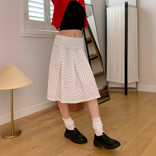 Damen Midirock mit verspieltem Punktmuster und eleganter A-Linie EB