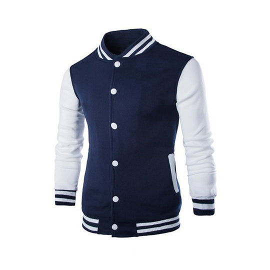 Herren Sportliche Collegejacke mit kontrastierenden Ärmeln und komfortablem Schnitt EB