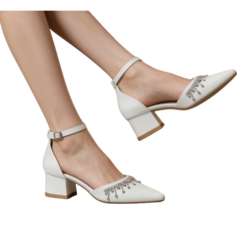 Damen Elegante Slingback-Pumps mit strassverzierten Details EB