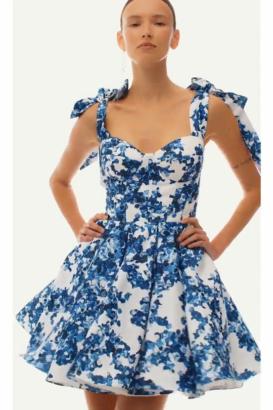Damen Verspieltes Minikleid mit floralem Design und raffinierten Trägern EB