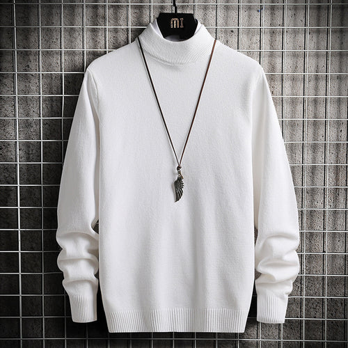 Herren nan Premium Stehkragenpullover aus feinem Baumwoll-Mix mit gerippten Bündchen und schmaler Silhouette EB
