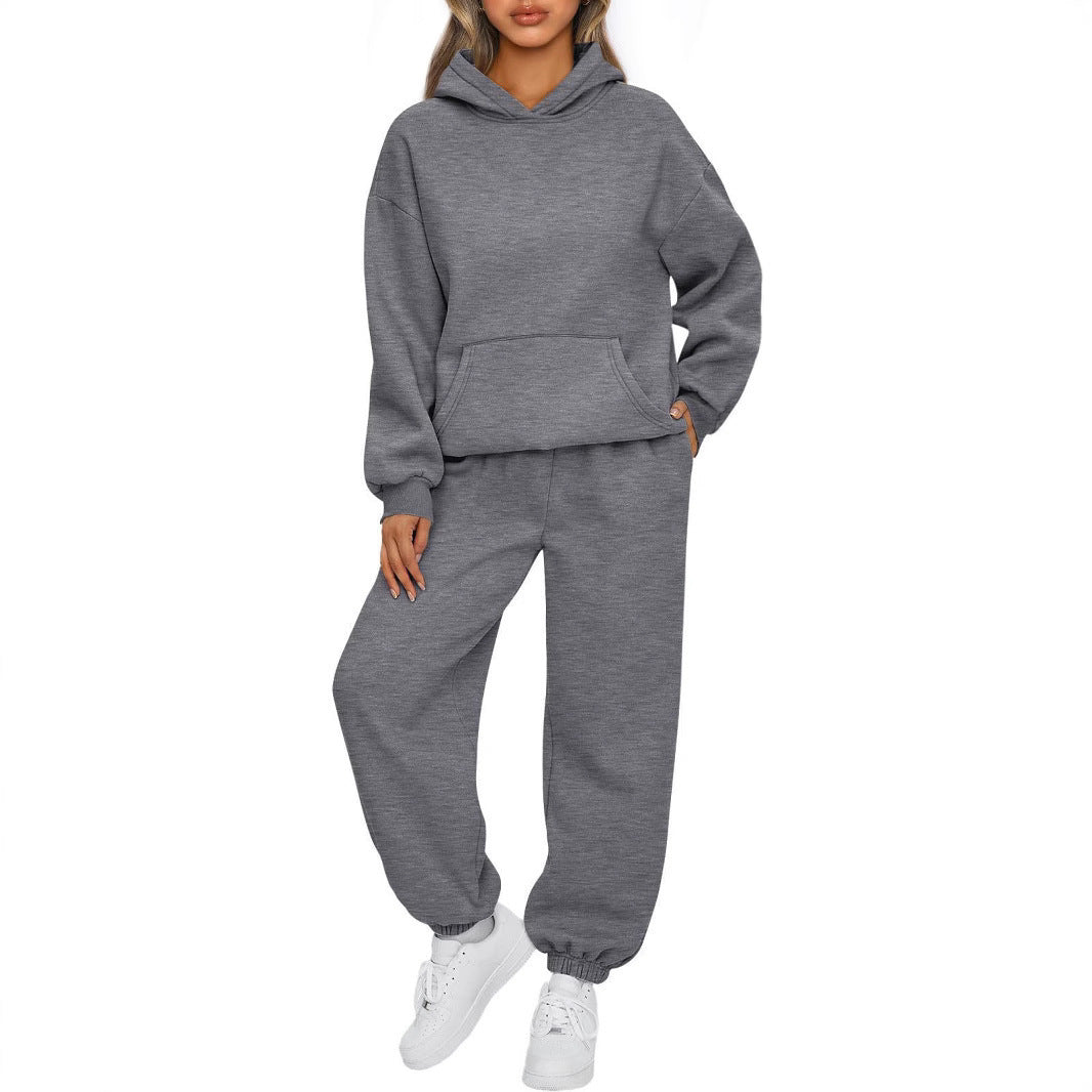 Damen nan Oversized Hoodie- und Jogginghose-Set aus weicher Baumwollmischung EB