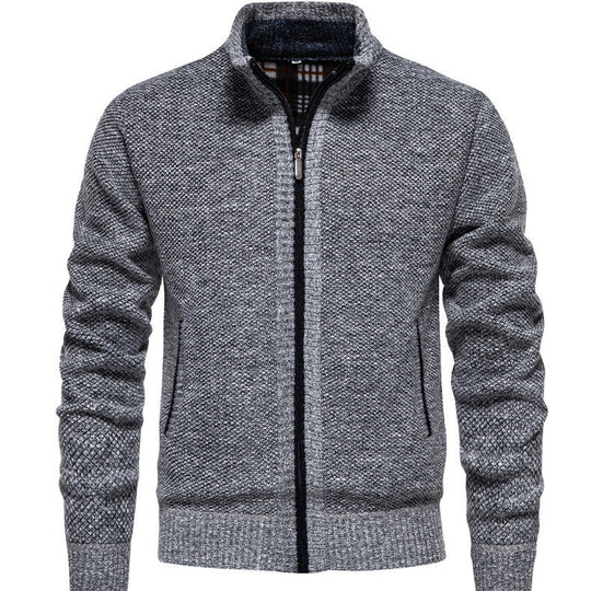 Herren sportliche Strickjacke mit Stehkragen EB