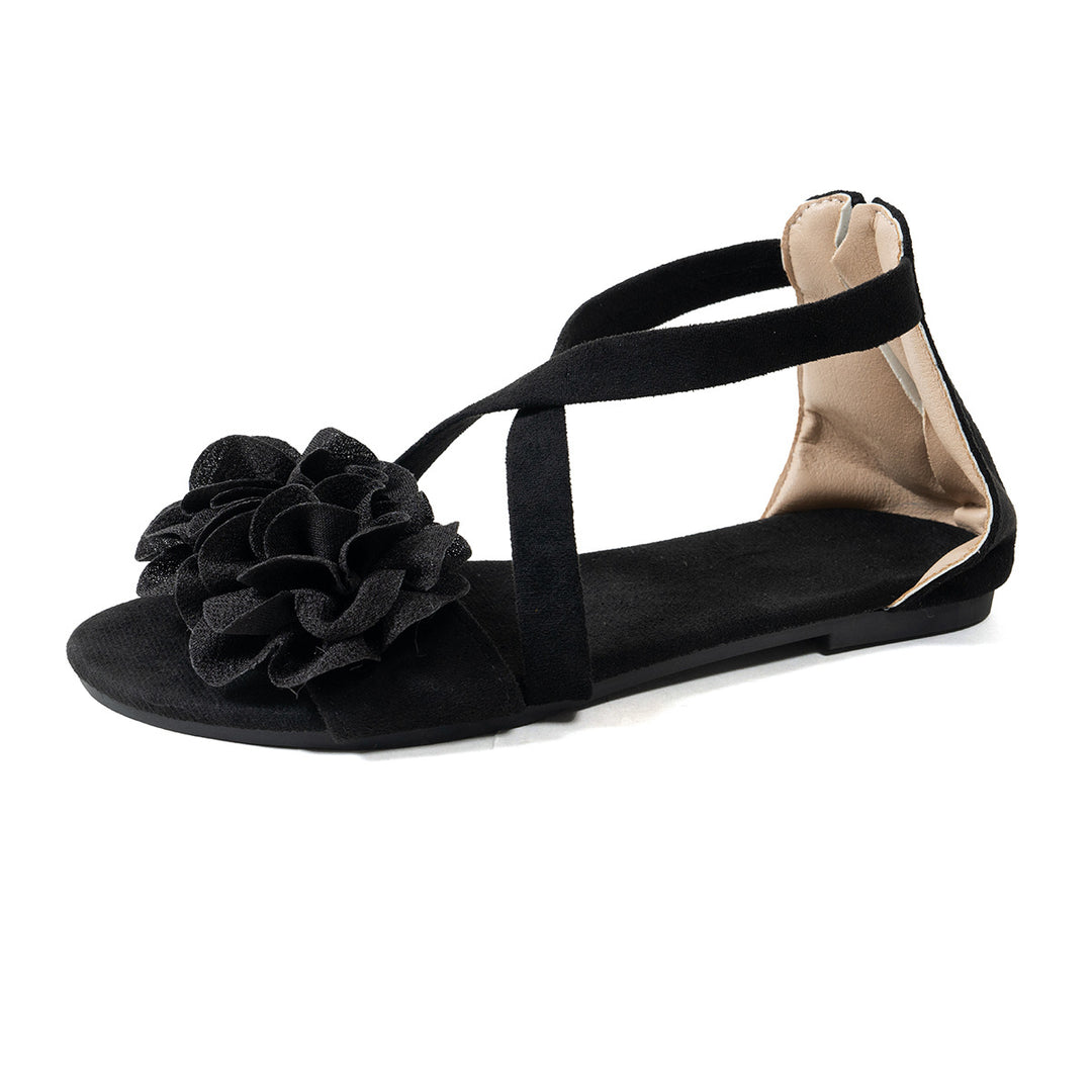 Damen elegante Sandalen mit floralen Applikationen EB
