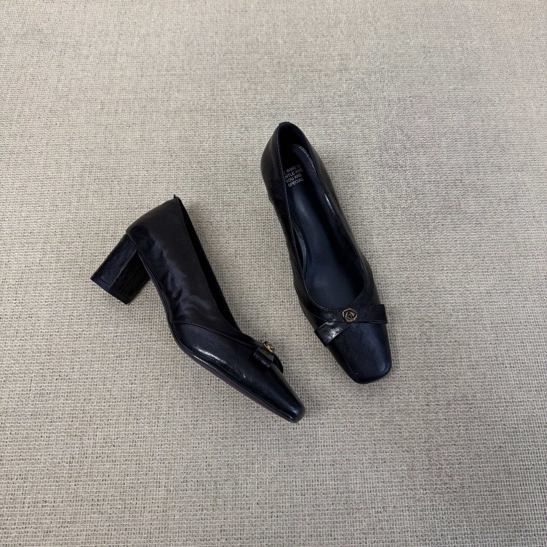 Damen elegante Blockabsatz-Pumps mit modischem Riemchen EB