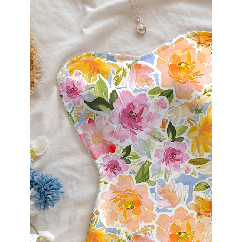Damen Sommerliches Maxikleid mit floralem Motiv und figurbetonter Silhouette EB