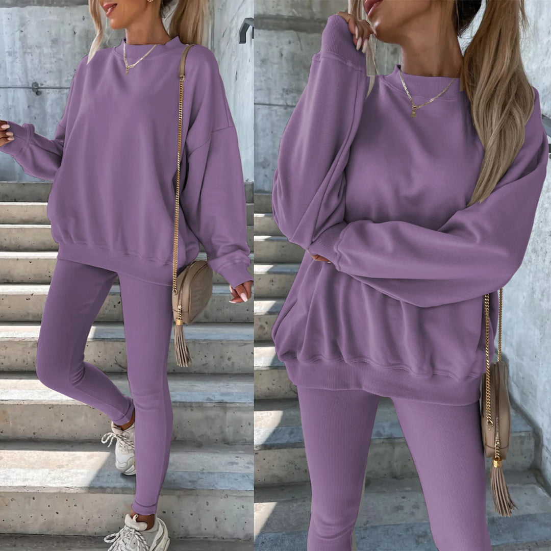 Damen Oversized Sweatshirt mit weitem Schnitt und strukturierten Ärmeln EB