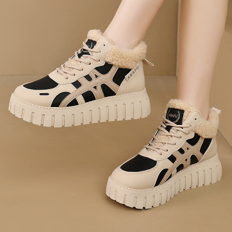 Damen High-Top Sneakers mit flauschigem Innenfutter EB