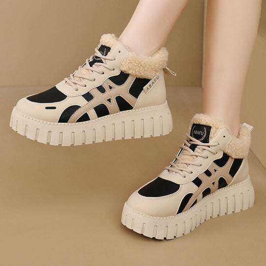 Damen High-Top Sneakers mit flauschigem Innenfutter EB