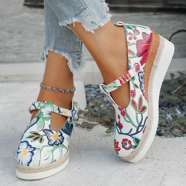 Damen modische und bequeme Sandaletten mit floralem Design EB