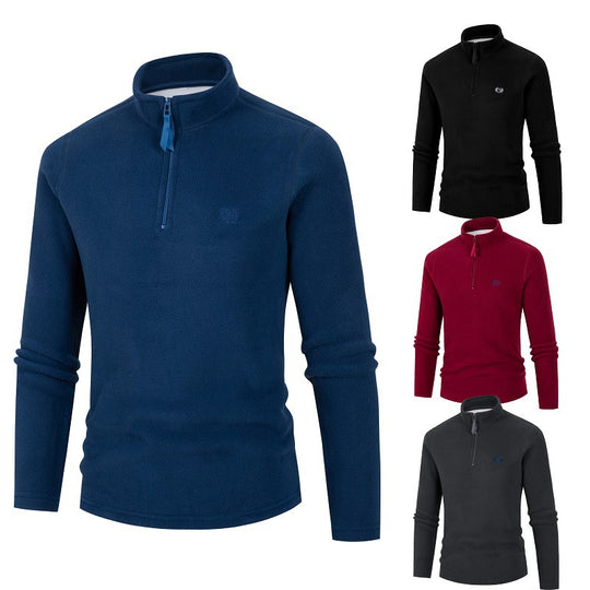 Herren Fleece Pullover mit Stehkragen und Reißverschluss EB