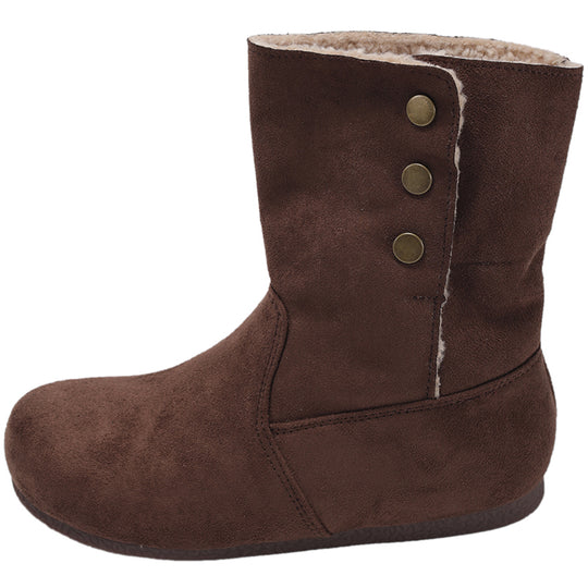 Damen Komfortable Winterboots mit kuscheligem Futter und eleganter Knopfverzierung EB