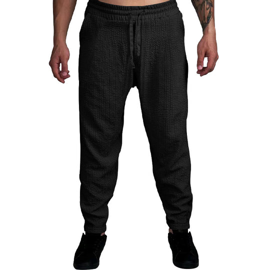 Herren Texturierte tapered Jogginghose mit Elastikbund, Tunnelzug & gerippten Knöchelbündchen EB