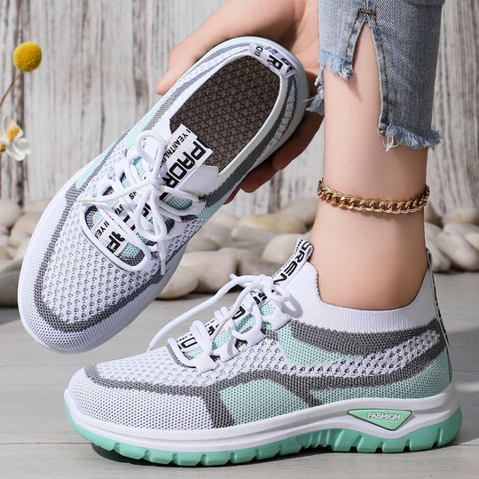 Damen Komfortable und atmungsaktive Sneakers mit elastischem Einstieg und flexibler Sohle EB