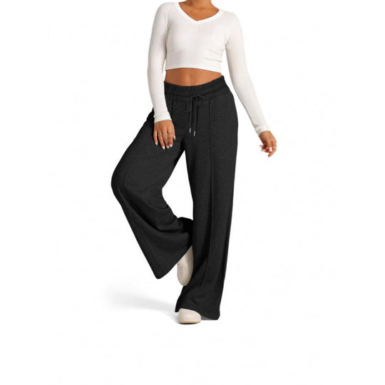 Damen breite Jogginghose mit elastischem Bund und seitlichen Eingrifftaschen EB