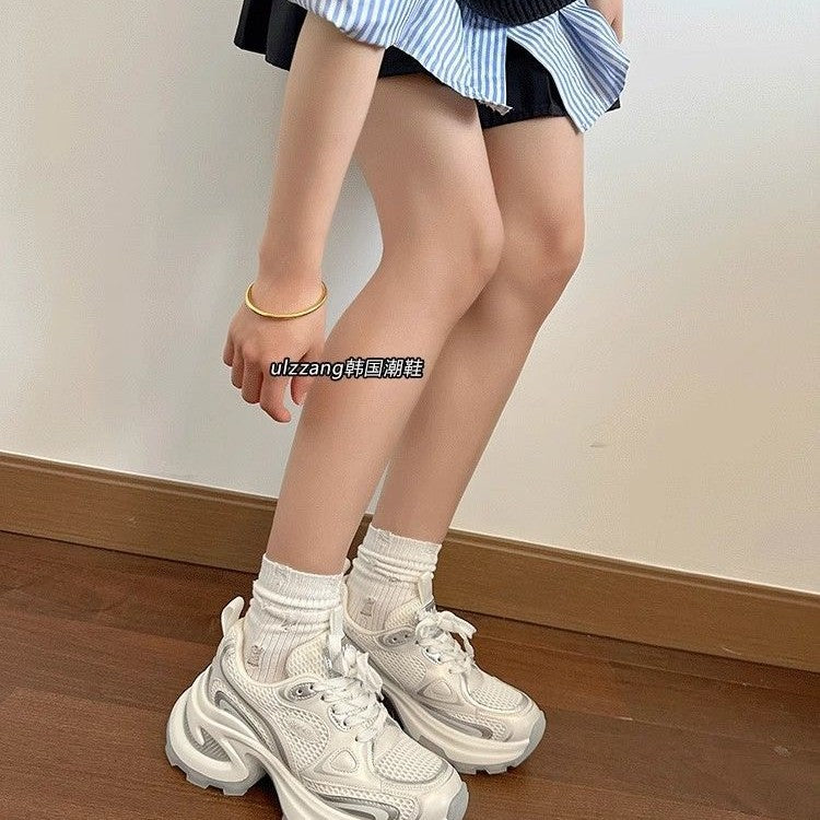 Damen Sportliche Sneakers mit atmungsaktiver Mesh-Oberfläche und gepolsterter Sohle EB