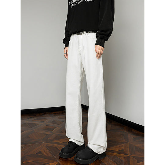 Herren weite Jeanshose mit hohem Bund und lässigem Schnitt EB