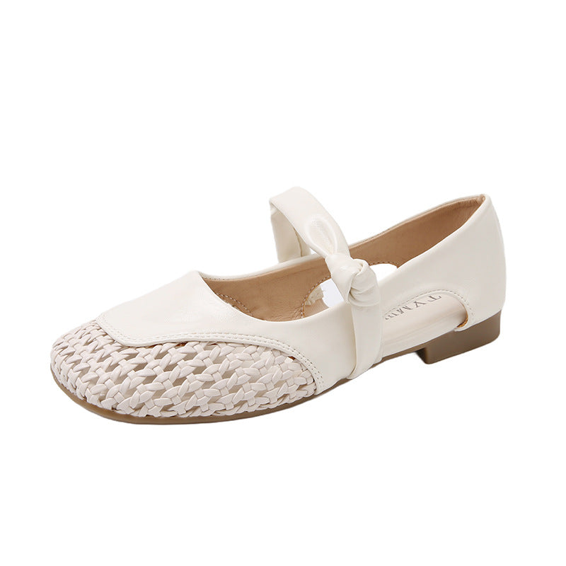 Damen Ballerina-Schuhe mit geflochtenem Detail EB