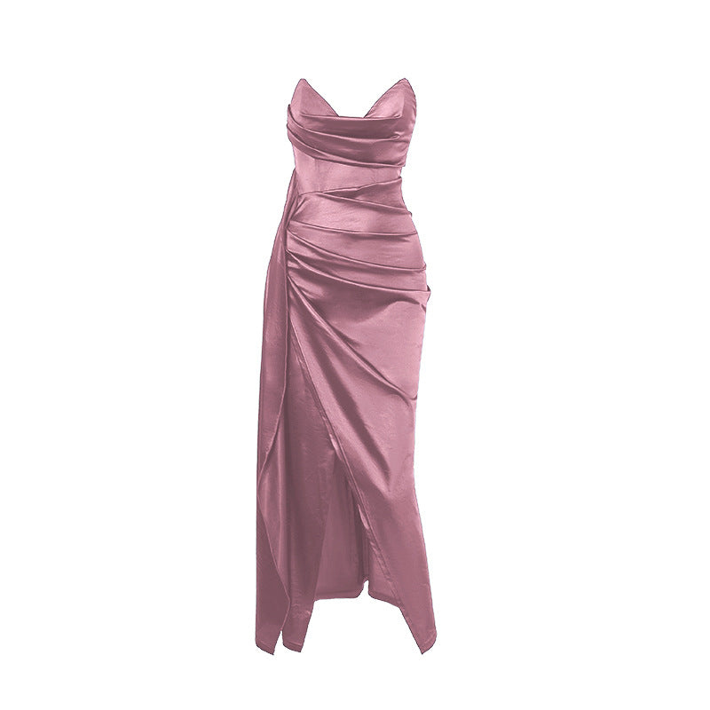 Damen figurbetontes Abendkleid mit asymmetrischem Saum und elegantem Schnitt EB