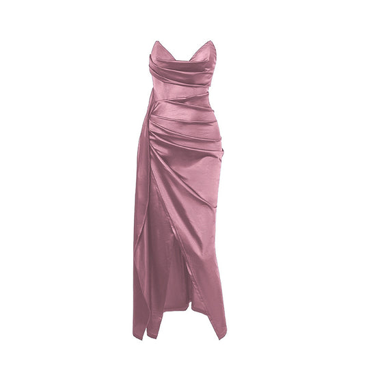 Damen figurbetontes Abendkleid mit asymmetrischem Saum und elegantem Schnitt EB