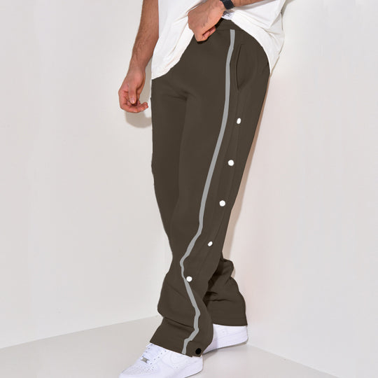 Herren Sportliche Jogginghose mit Druckknopf-Detail und seitlichen Taschen EB