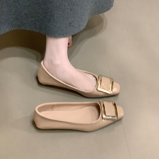 Damen Ballerinas mit eleganter Schnalle und hochwertiger Lackoberfläche EB