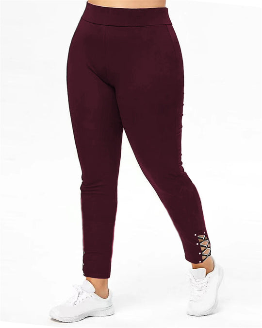 Damen Sportleggings mit dekorativen Schnürdetails EB