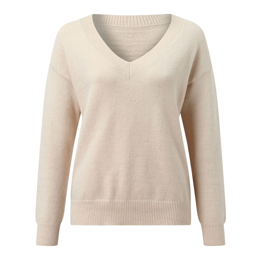 Damen eleganter V-Ausschnitt Pullover EB