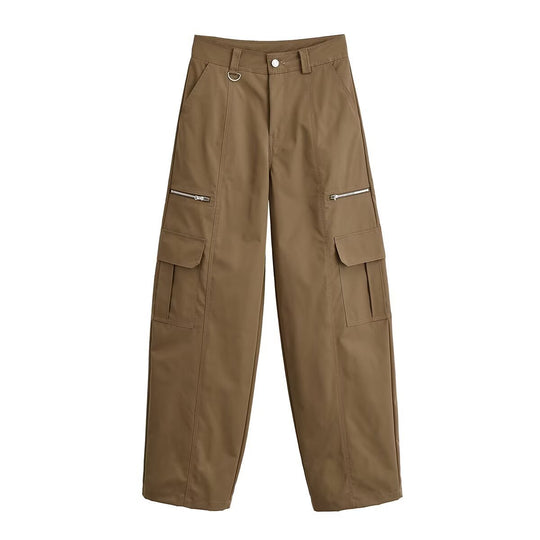 Damen Cargo-Hose mit praktischen Seitentaschen und Reißverschlussdetails EB