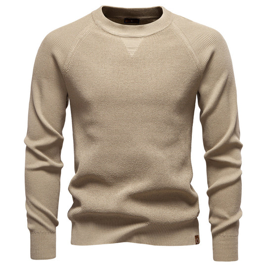 Herren Strickpullover mit innovativem Strukturmuster und Rundhalsausschnitt EB