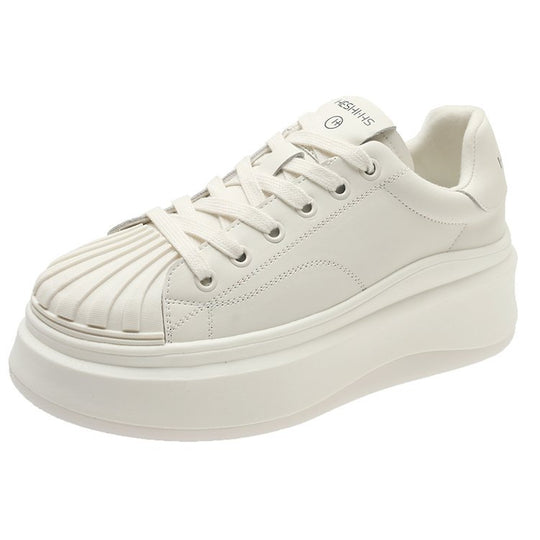 Damen Sneaker mit modischem Plateau und plissierter Vorderkappe EB