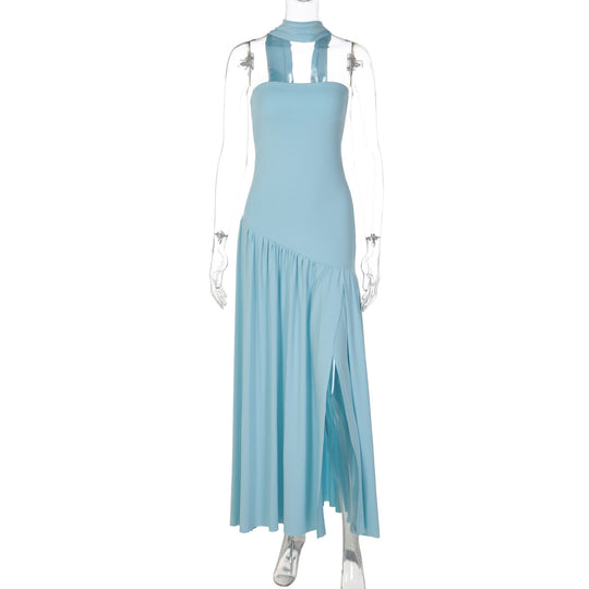 Damen Maxikleid mit raffiniertem Cut-Out-Design und asymmetrischem Saum EB