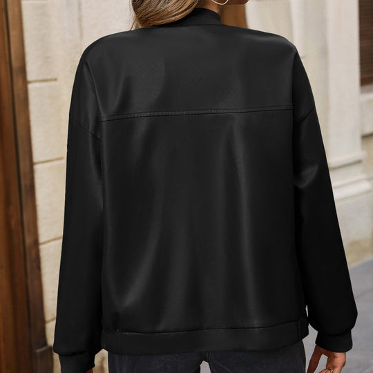 Damen Sportliche Bomberjacke mit elastischen Bündchen und Taschen EB
