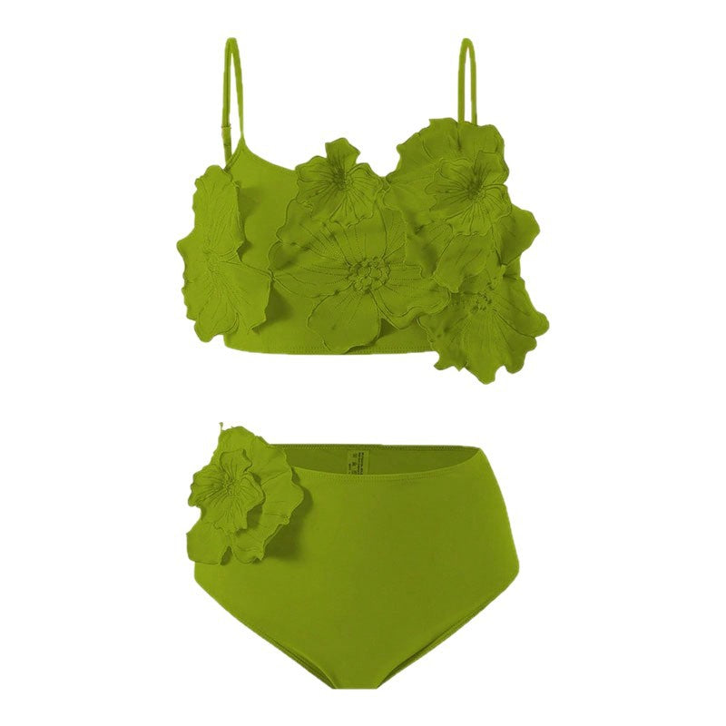 Damen Bikini-Set mit 3D-Blütenapplikationen EB
