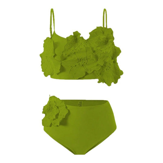 Damen Bikini-Set mit 3D-Blütenapplikationen EB